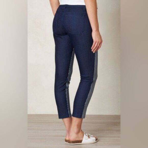 prAna Denim Railroad Indigo Stripe Jett Capri Crop Jeans Size 10/30 - Picture 4 of 8